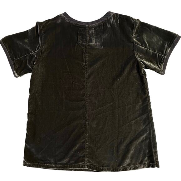 Anthropologie Kyla Seo Velvet Velour Short Sleeve Crewneck Size Medium Top - Picture 3 of 10